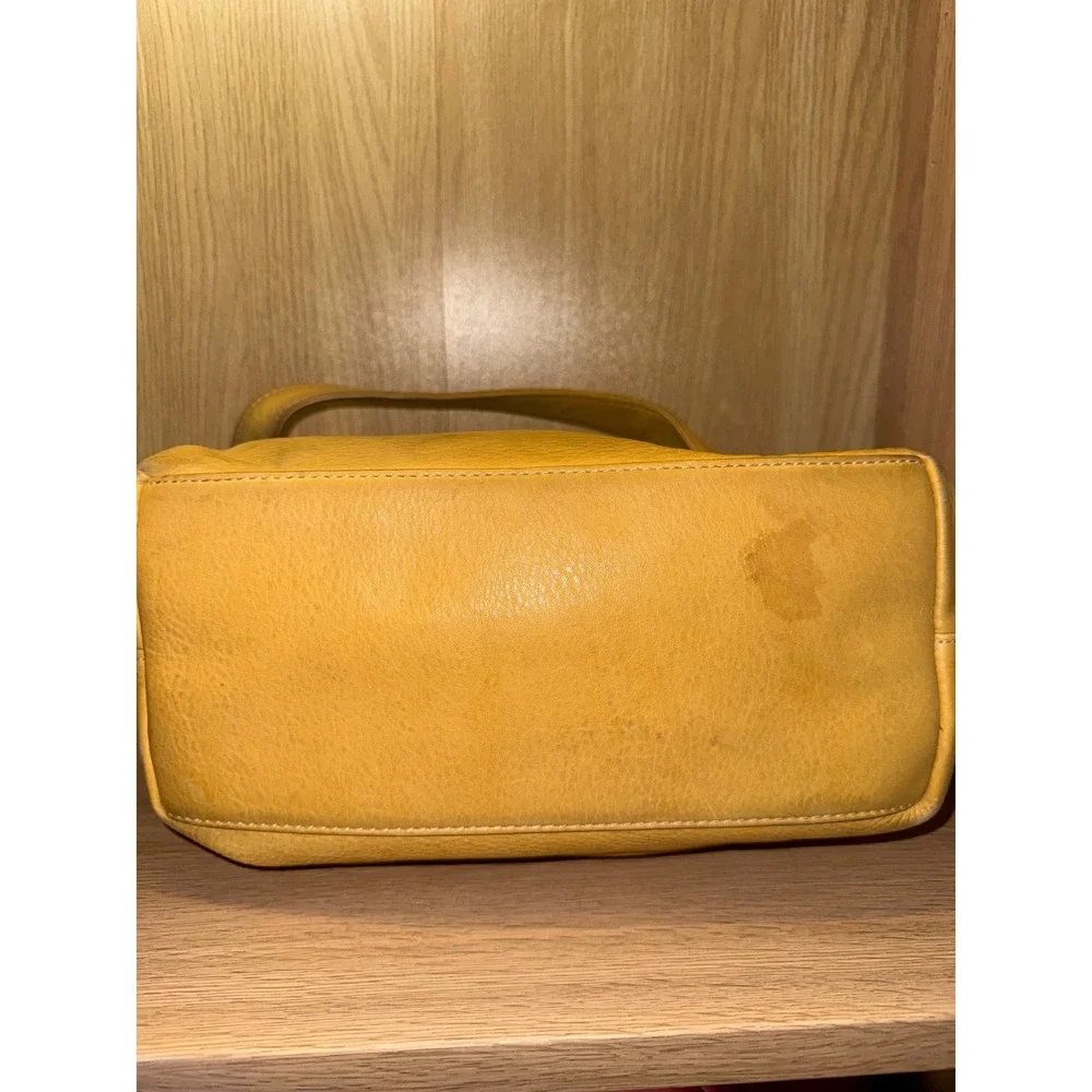 Dooney & Bourke Yellow Pebbled Leather Hobo Bag